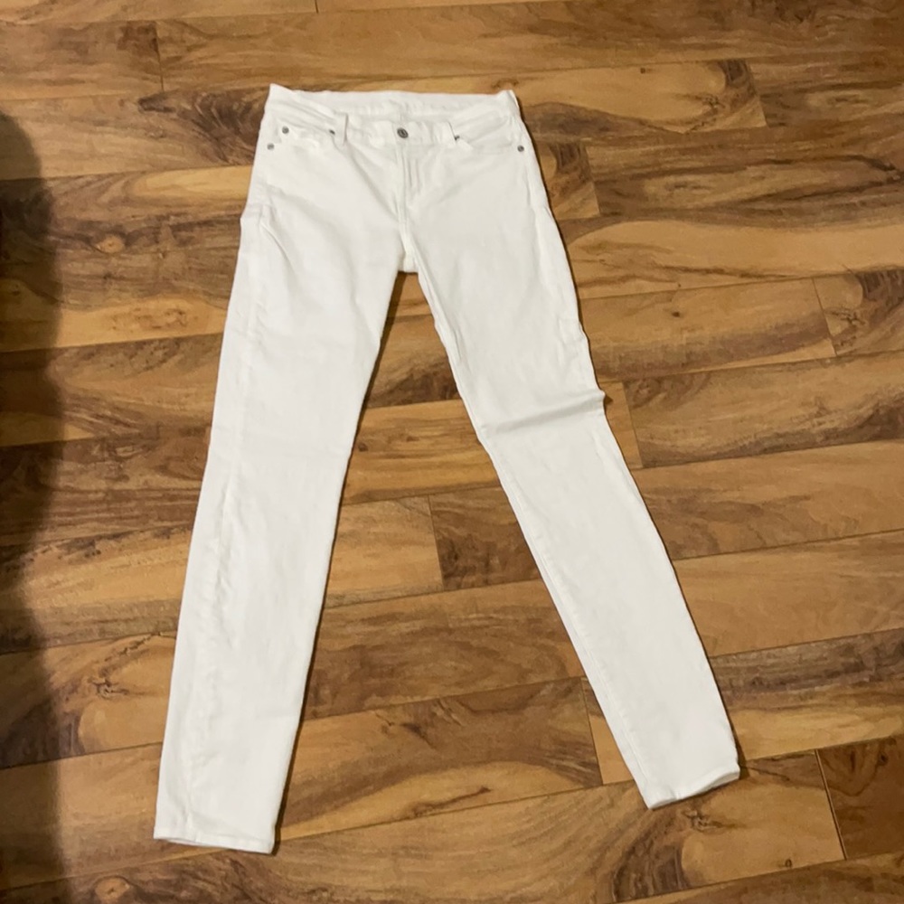 7 for all mankind white skinny jeans
